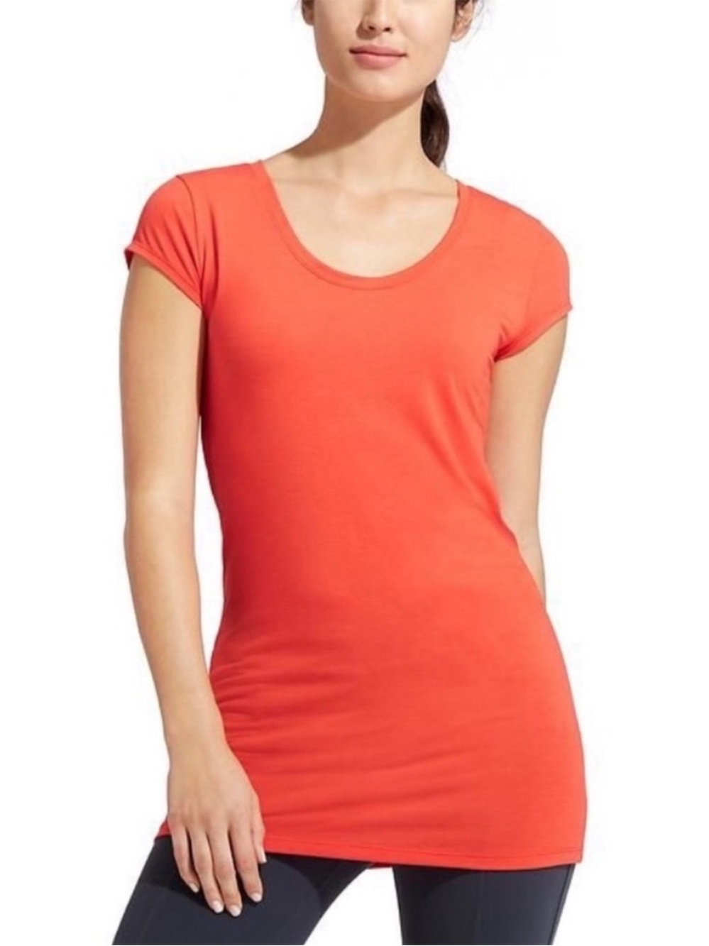Athleta Essence Cya Stretchy Crewneck SS Tee NEW - Size Small - Longer Length